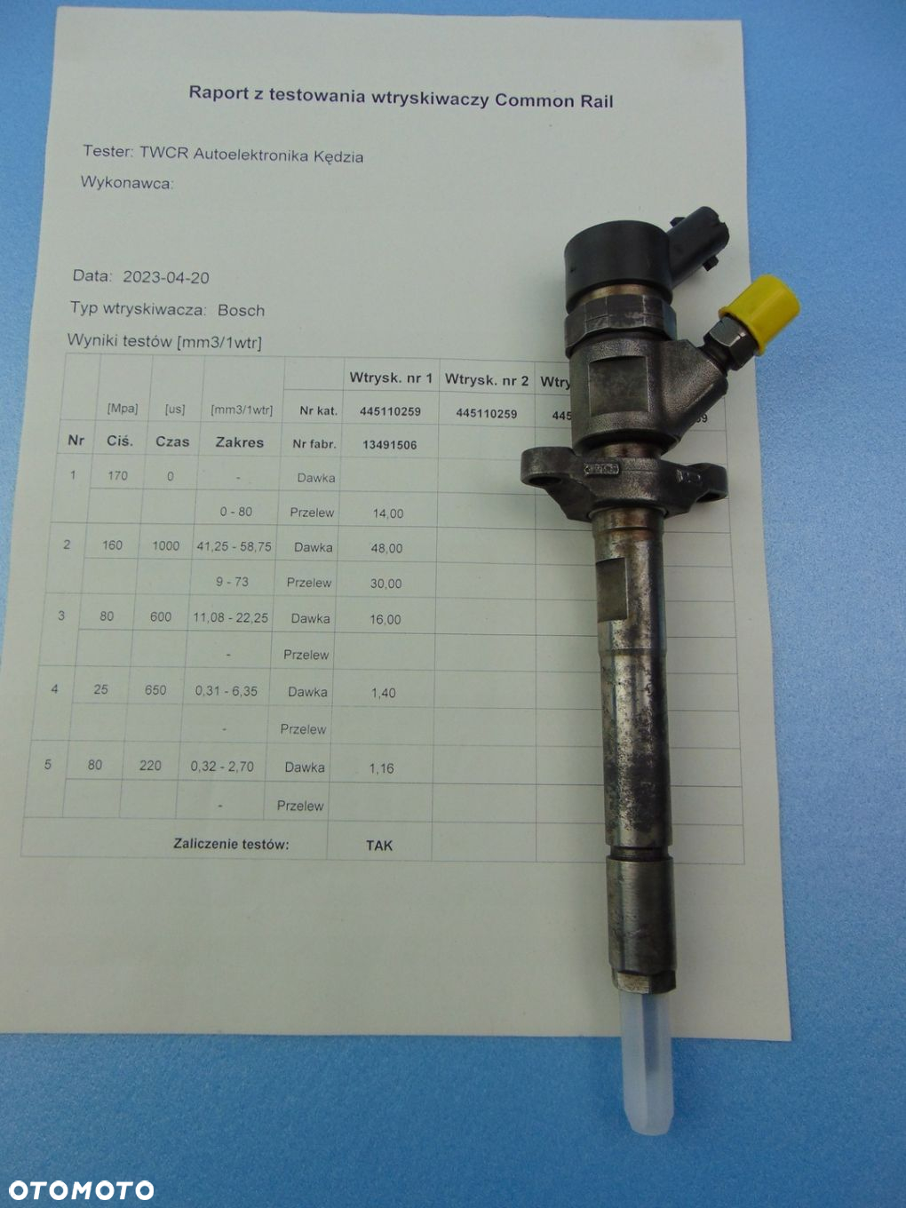 Wtryskiwacz 1,6HDI 1,6TDCI 0445110259 Ford Peugot Volvo Sprawdzony - 2