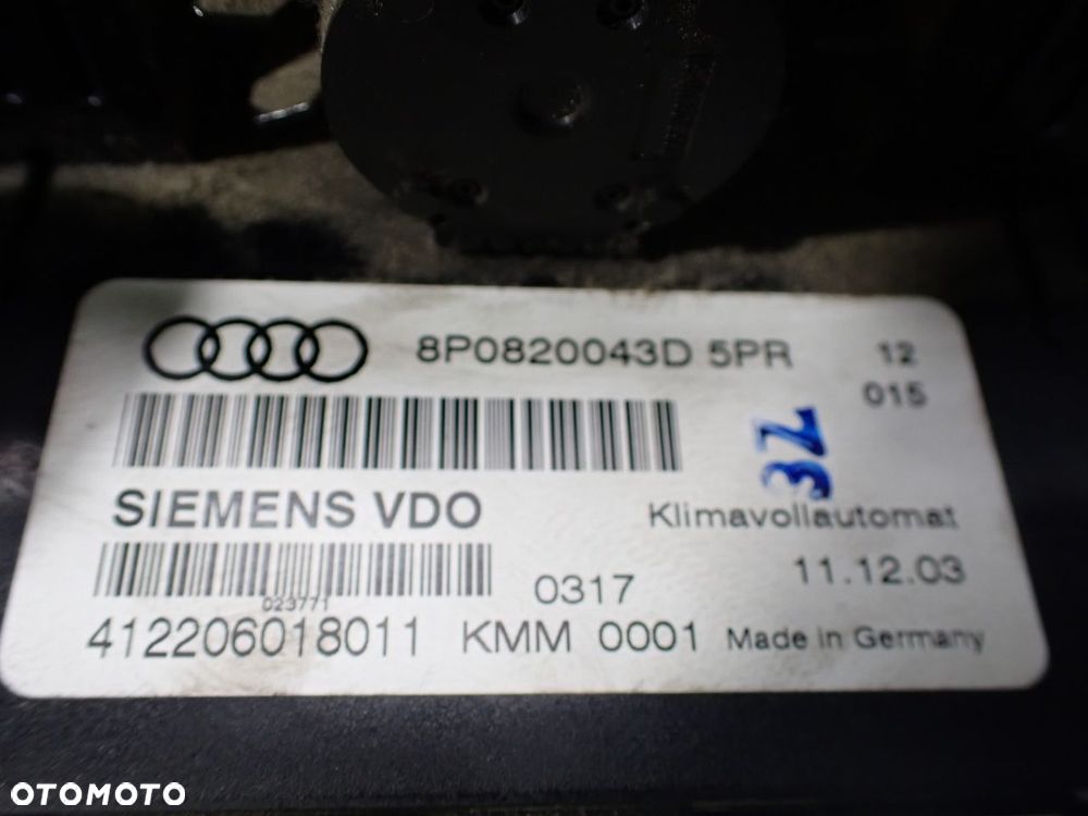 PANEL STEROWANIA NAWIEWU KLIMATYZACJI AUDI A3 8P 2.0 TDI BKD 8P0820043D - 6