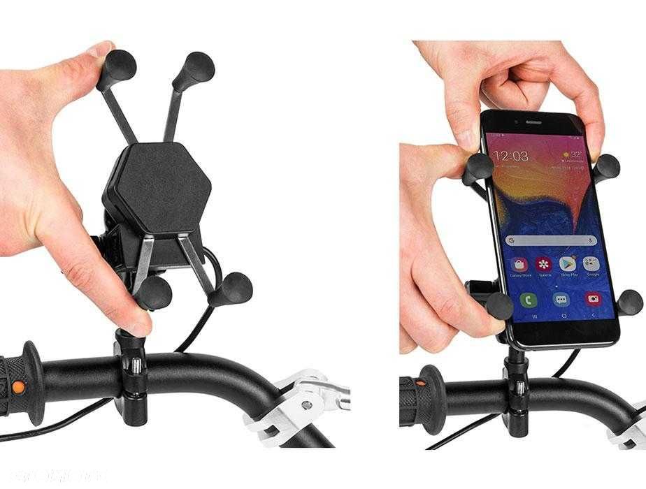 Uchwyt motocyklowy pająk na telefon RAM XL USB