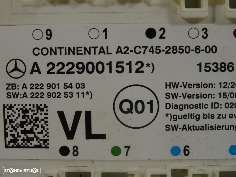 Módulo Eletrónico Mercedes-Benz C-Class (W205)  A2229001512 /  A2c7452 - 2