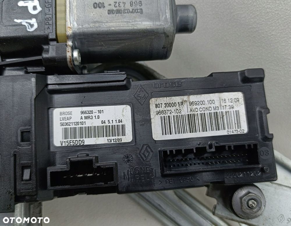 ELE MECHANIZM SZYBY PRAWY PRZÓD RENAULT MEGANE III 1.5 DCI 807300005R - 2