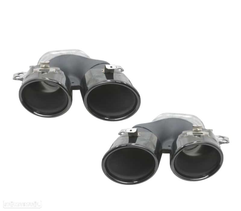 DIFUSOR TRASEIRO MERCEDES CLASE C W205 SEDAN 14-20 C43 AMG PDC + PONTEIRAS ESCAPE PRETO - 3