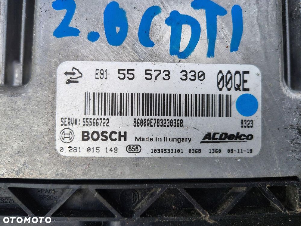 KOMPUTER STEROWNIK SILNIKA KOMPLET 55573330 OPEL INSIGNIA A 2.0 CDTI - 2