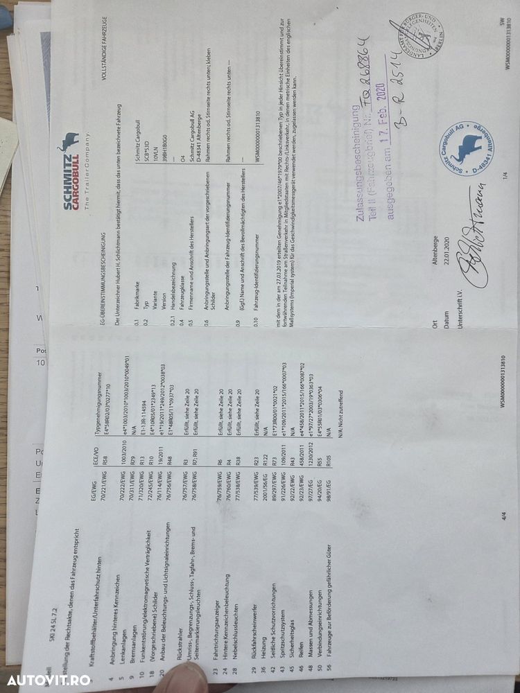 Schmitz Cargobull 10 BUCATI-basculabile 2020, prelata, scena vizitare, jante ALUMINIU, carte identitate RAR, tara propie 6,458kg, 28mc, picioare rabatabile, protectiie laterale si spate, posibilitate leasing, rulate in GERMANIA-STARE BUNA-PROMOMOTIE 22.900 EUR+Tva - 9