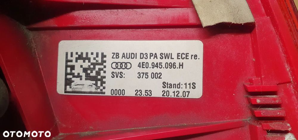 Lampa prawy tył tylna prawa LED Audi A8 D3 4E0945096H - 7