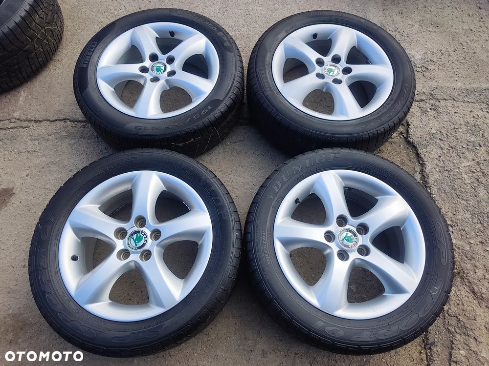 5x100 Felgi Aluminiowe Alufelgi Oryginalne 15 Koła Letnie Lato SKODA FABIA PRAKTIK ROOMSTER RAPID OCTAVIA I SEAT IBIZA CORDOBA TOLEDO II 2 IV 4 LEON I VW FOX POLO GOLF IV 4 NEW BEETLE BORA AUDI A3 8L A2 A1 Legnica ALU-RAD 195/55 - 1