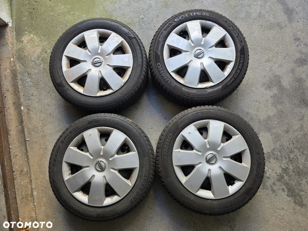 Nissan Note Komplet 4x100 Zima 6mm Kołpaki Oryginał Opony 175/65/15 - 1