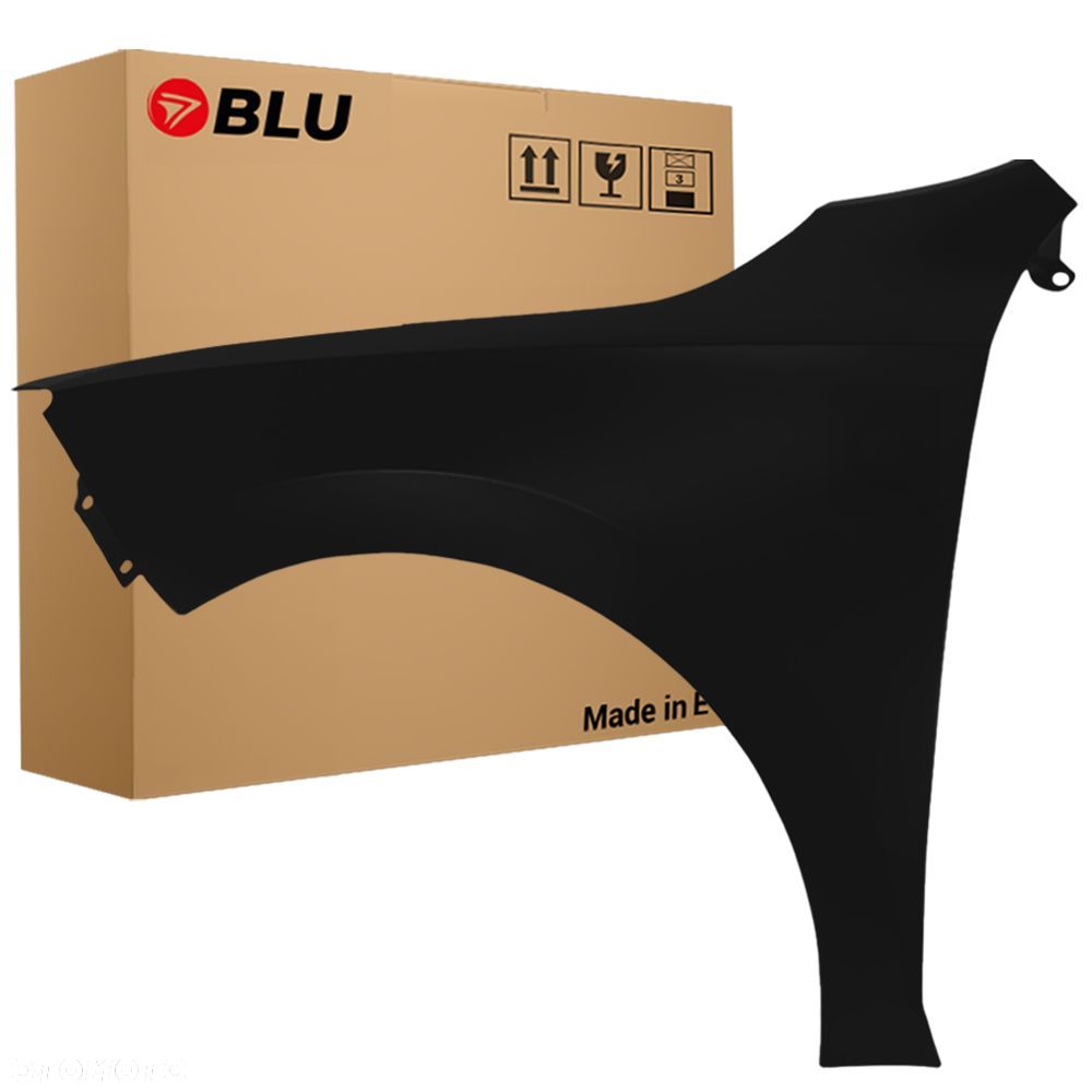 BLU Błotnik SEAT TOLEDO IV 4 LC9Z Lewy Czarny 2012-2019 przód BlackMagic bez otworu na migacz - 1