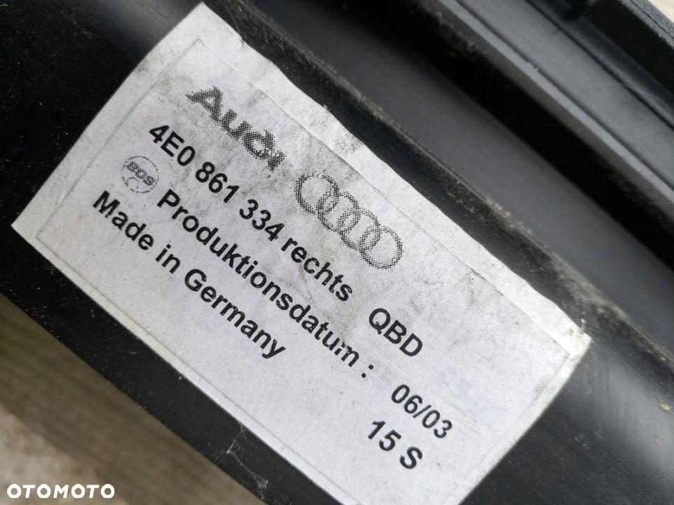 AUDI A8 D3 ROLETKA ROLETA DRZWI TYLNYCH CZARN - 9
