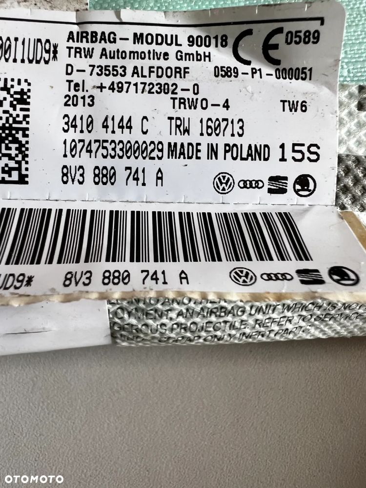 AUDI A3 8V KURTYNA POWIETRZNA LEWA AIR BAG 3D WRSJA 3 DRZWIOWA 8V3880741A - 2