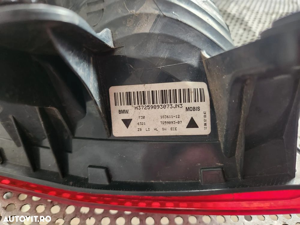 Lampa Stop Tripla Stanga De Pe Caroserie Bmw F30 Cod  - Dezmembrari Arad - 6