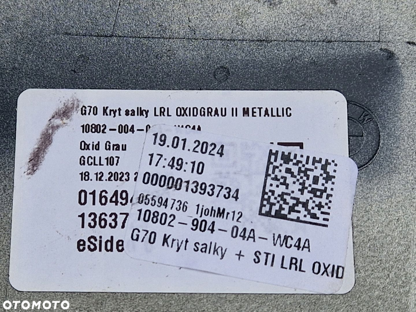BMW 7 G70 22- Obudowa nakładka lusterka lewa OXID GRAU II MIGACZ LED - 5