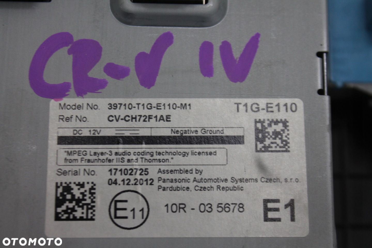 WYŚWIETLACZ MONITOR EKRAN 39710-T1G-E110-M1 HONDA CR-V IV 4 12-18 - 3