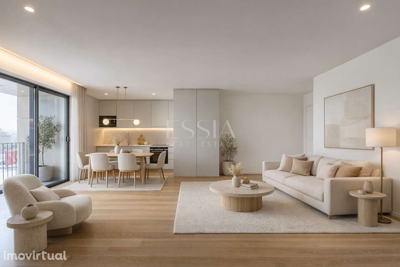 T2 Novo com Varanda Condomínio com Piscina em Canidelo - Grande imagem: 3/31