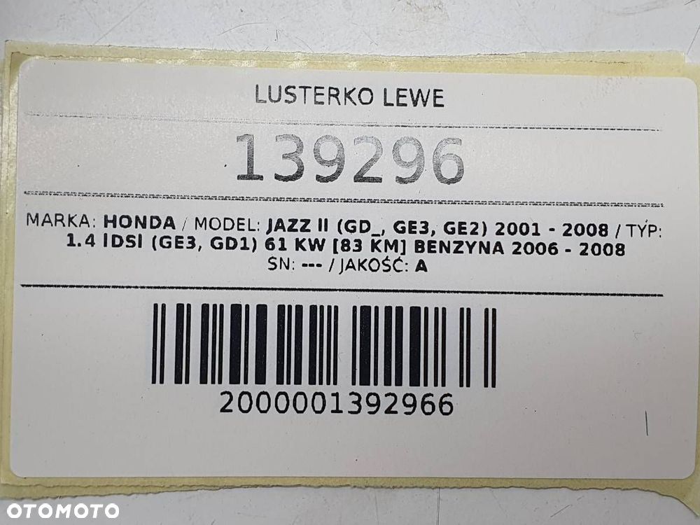 LUSTERKO LEWE HONDA JAZZ II 9 PIN  2005 EUROPA - 9