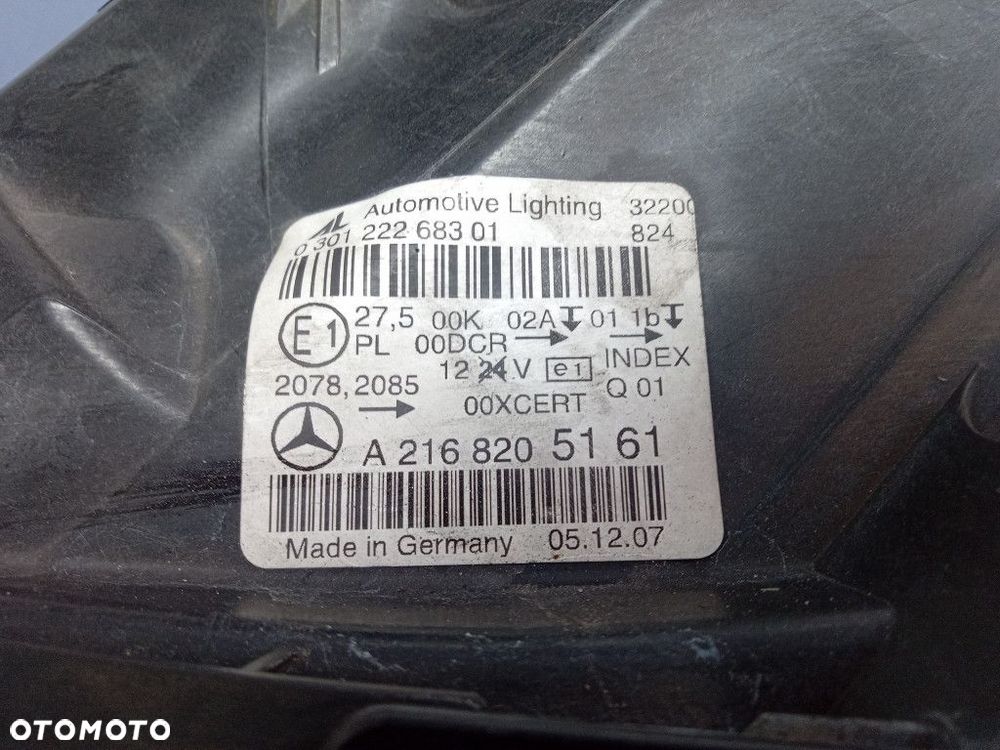 MERCEDES CL W216 06-10 REFLEKTOR LEWY BIXENON EU A2168205161 - 5