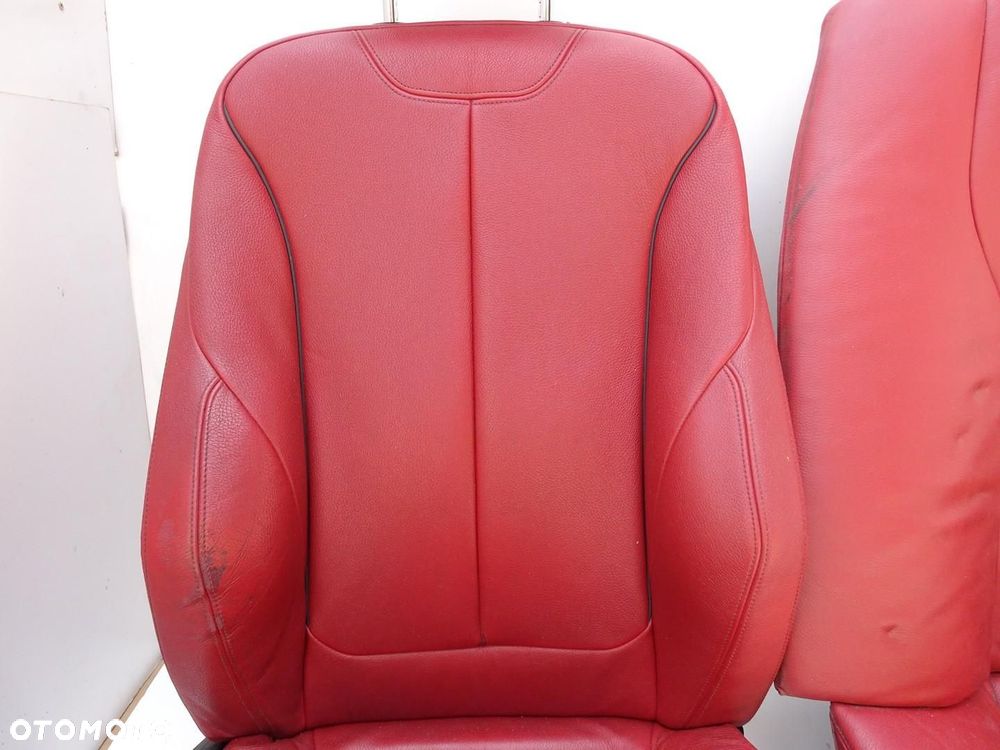 FOTELE FOTEL KANAPA KOMPLET CZERWONA SKÓRA BMW F30 SERIA 3 SPORT M-PAKIET - 12