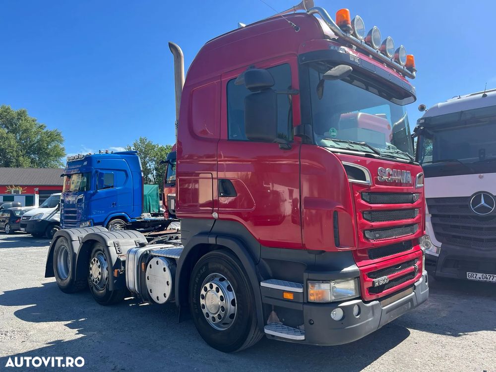 Scania V8 cu 500CP, 2011, 599.690km, 6x2 cu axa liftabila si viratoare, Cutie viteze automata, Anvelope 315/80R22,5 90% bune, Kit basculare, rezervor 600l, goarne, proiectoare, Carte identitate, rulat in Germania, PROMOTIE 28.900 EUR+Tva - 28
