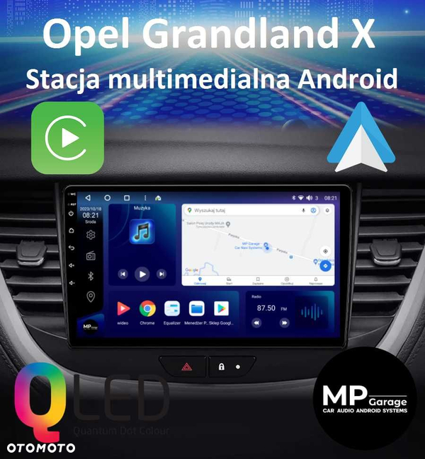 Opel Grandland X stacja multimedialna Android CarPlay/AA Qled  Montaż