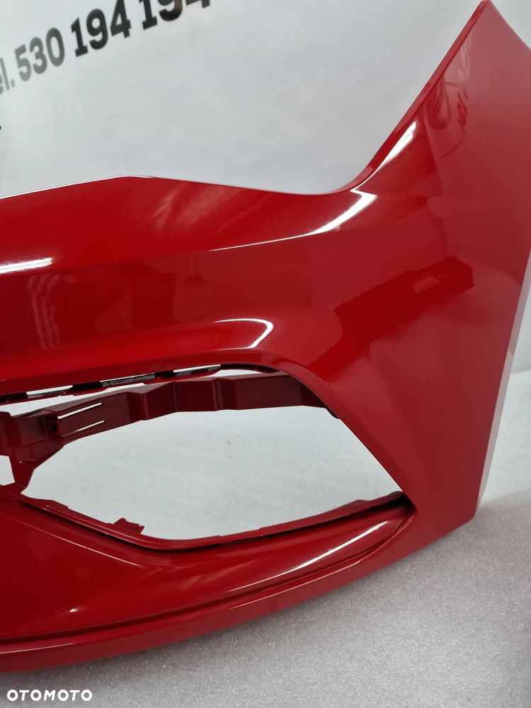 SEAT LEON 3 III 5F0 LIFT FR 16- KOMPLETNY ZDERZAK PRZEDNI PRZÓD + GRILL + KRATKA ŚRODKOWA , ŁADNY , KOLOR CZERWONY , NR 5F0807221AB / 5F0807221AJ , NR AUKCJI NZ971 - 24