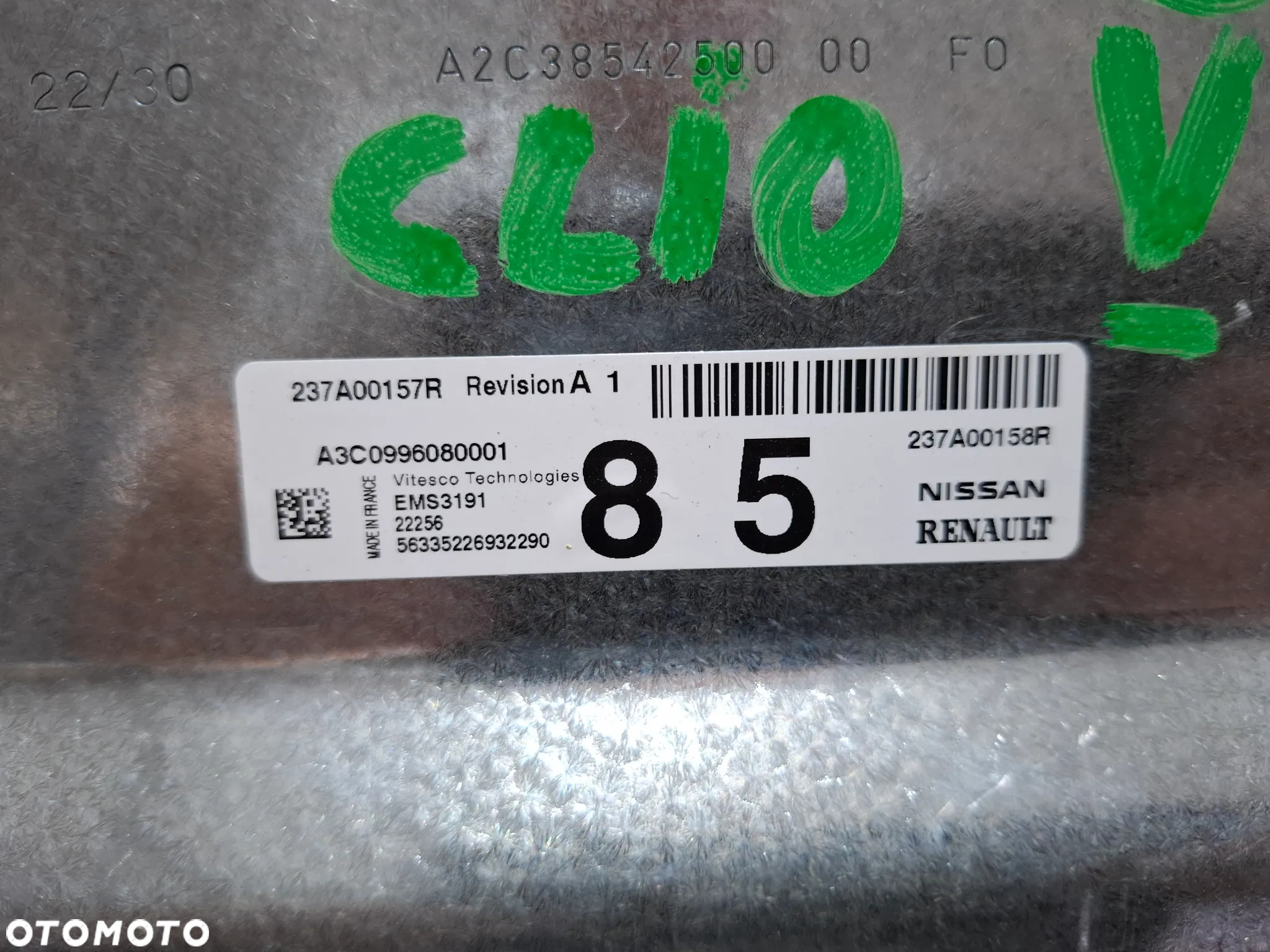 Komputer sterownik silnika ECU Renault Clio V 2022 rok 1,6 e-tech nr 237A00157R , 237A00158R - 2