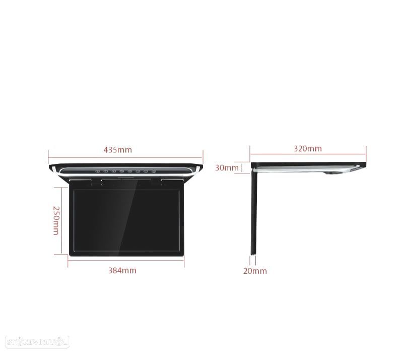 TELA DE TETO ULTRA FINA DE 15,6" COM LUZ LED HDMI 1080P USB E SD - 5