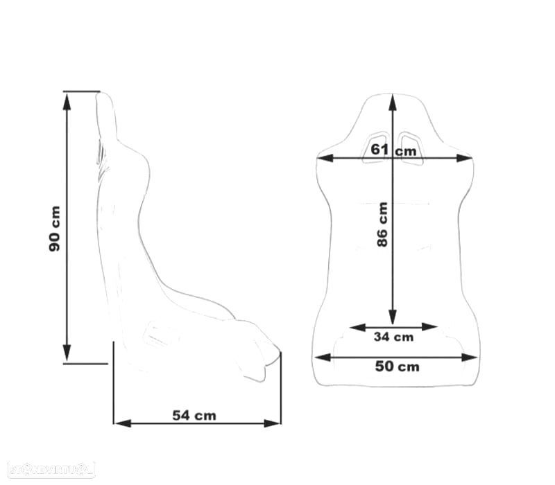 BAQUET BACKET FIXA SPEEDWAY PRETA ESTILO EVO - 5