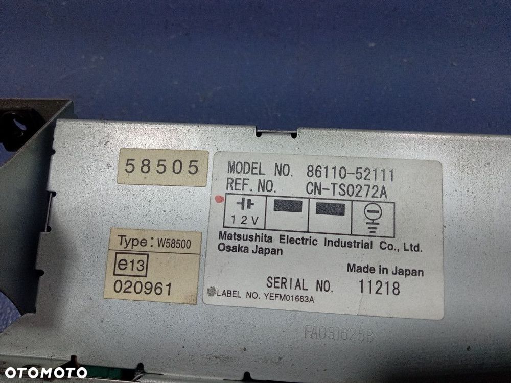 TOYOTA YARIS VERSO WYŚWIETLACZ RADIO 86110-52111 - 5
