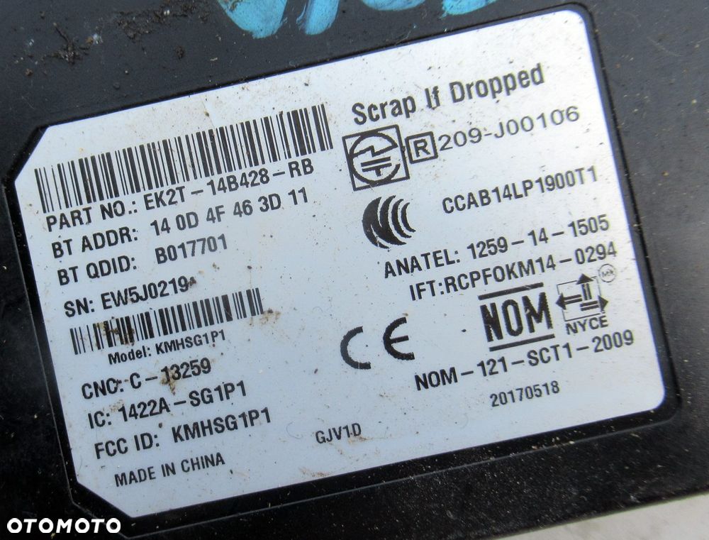 FORD TRANSIT CUSTOM MODUŁ STERWONIK BLUETOOTH EK2T14B428RB - 3