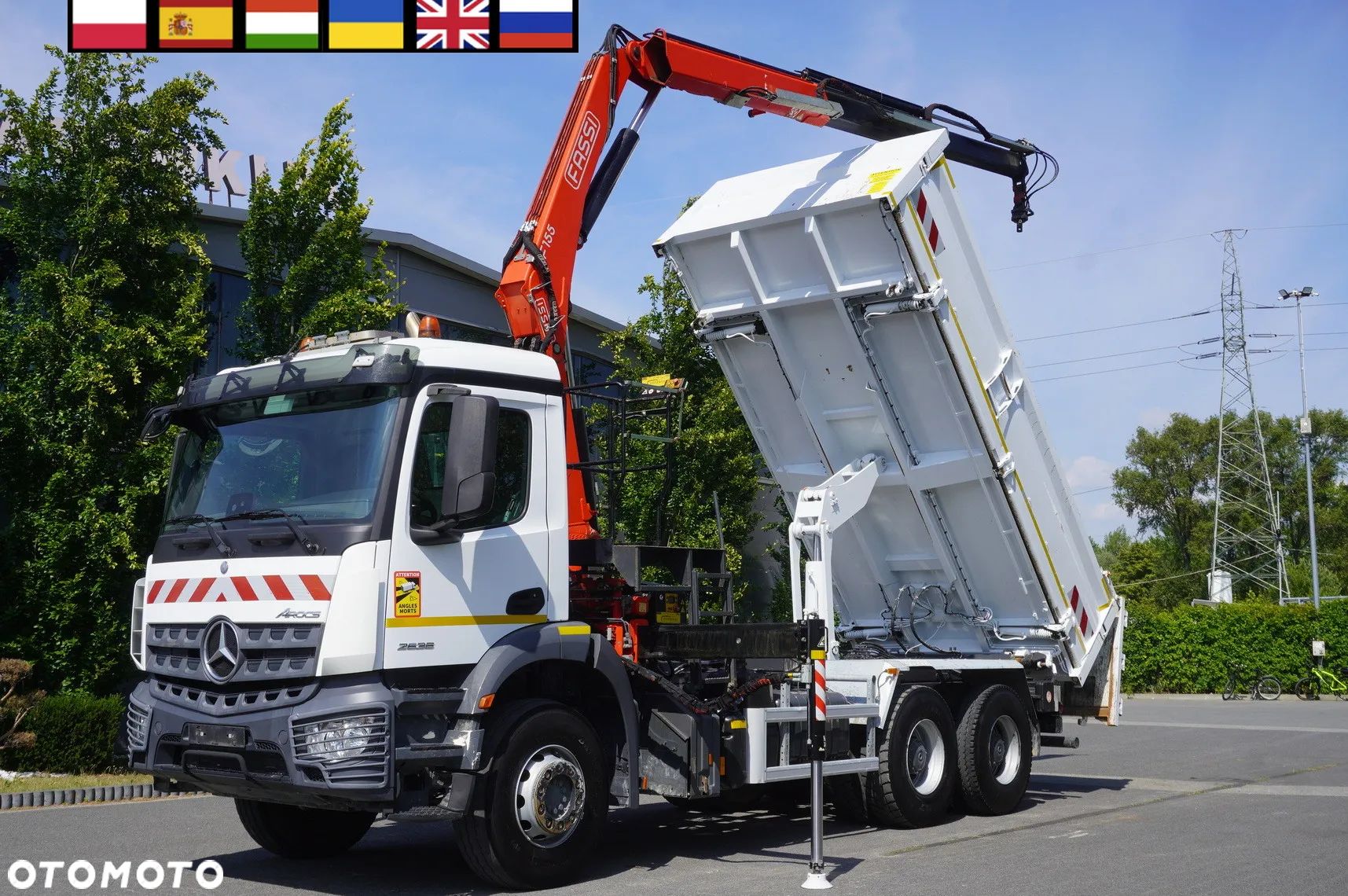 Mercedes-Benz Arocs 2636 / Fassi F155A.0.22 6t / 120 tys. km / Wywrotka 3-stronna / 2 x hydroburta - 1
