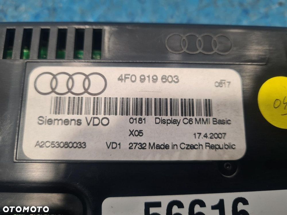 AUDI A6 C6 WYŚWIETLACZ RADIA / GPS 4F0919603 - 7