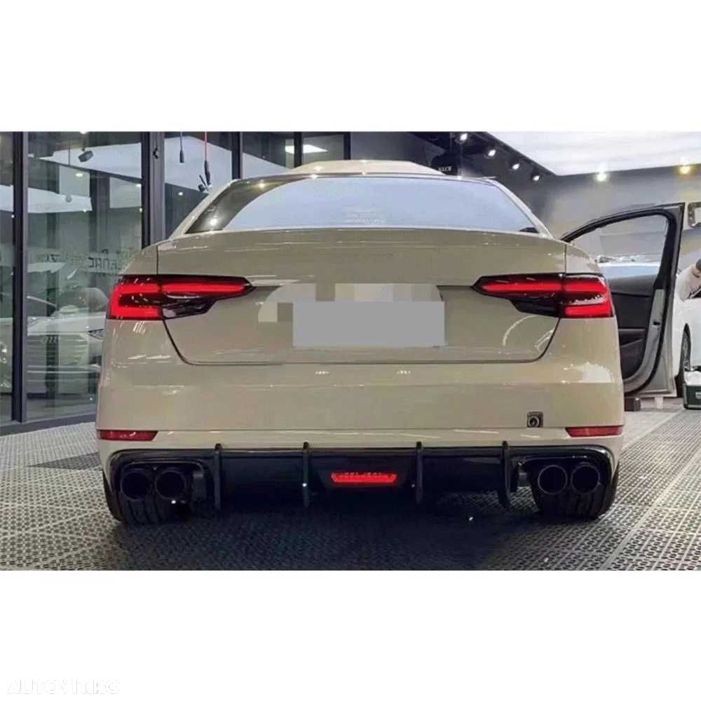 Difuzor cu LED Bara Spate SLINE AUDI A4/S4 B9, 2016-19, Evacuari Duble - 7