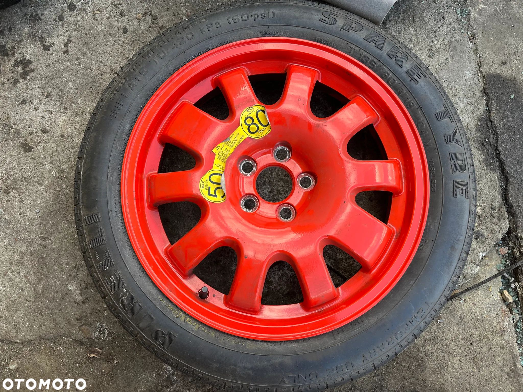 Koło dojazdowe 2R83-1007 OPONA PIRELLI 135/80 R18 JAGUAR XF X250 - 1
