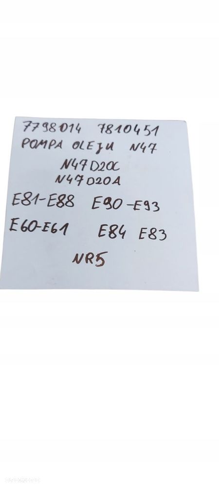 Bmw E87 E81 E90 E92 E93 E60 E84 E83 Lci Pompa Oleju N47 N47D20A 7798014 Nr5 - 9