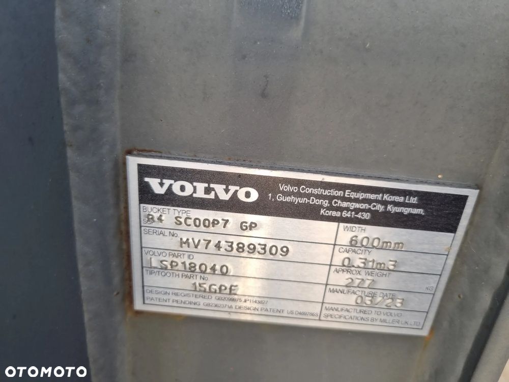 Łyżka do koparki Volvo 60cm Miller 65mm sworzeń koparka Volvo Hitachi Doosan 50, 75, 55 - 5