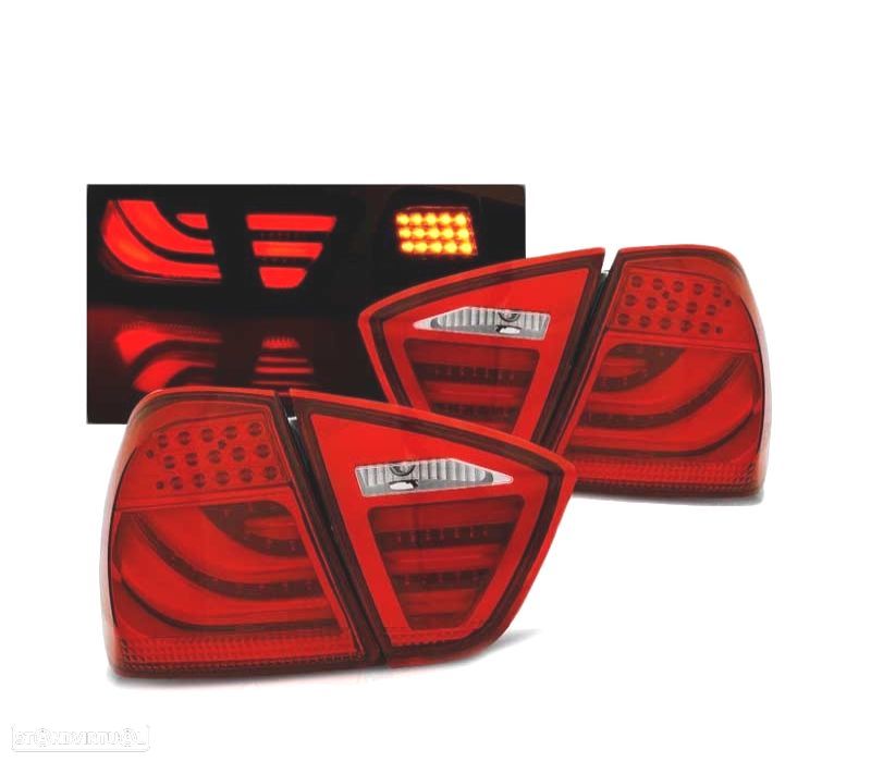 FAROLINS TRASEIROS LED BMWE90 05-08 RED VERMELHO - 1