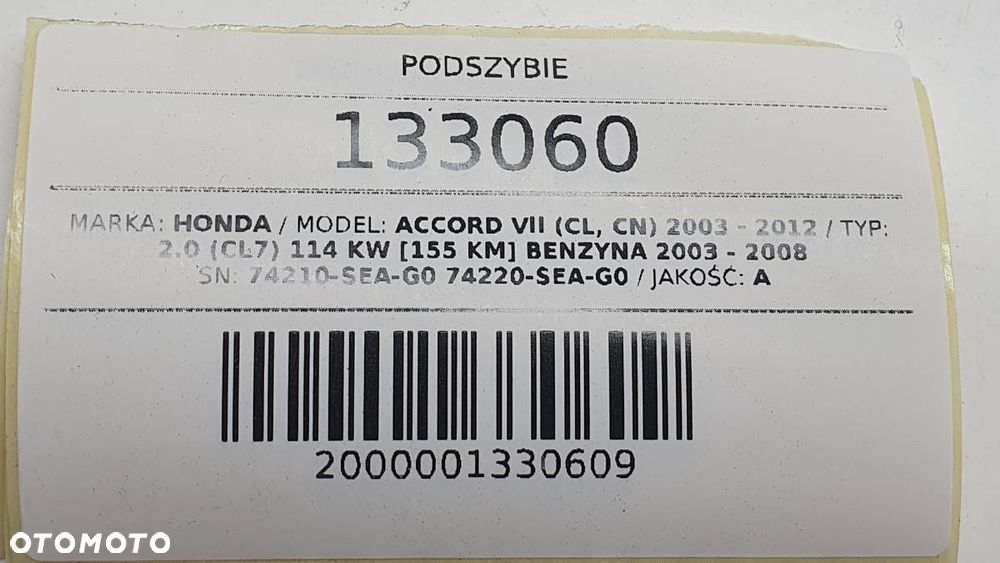 PODSZYBIE HONDA ACCORD VII SEDAN EUROPA - 10