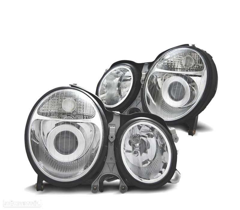 FARÓIS PROJETOR MERCEDES E W210 99-02 VIDRO LISO - 1