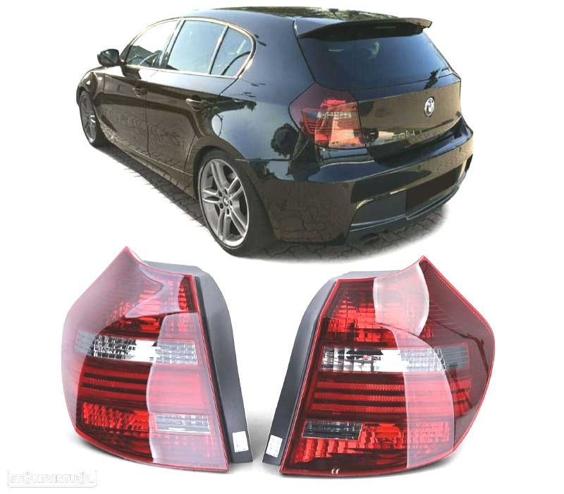 FAROLINS BMW E81 E87 LCI 07-11 VERMELHO FUMADO - 1