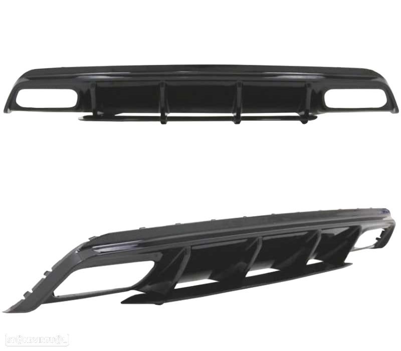 DIFUSOR TRASEIRO MERCEDES CLASE A W176 AMG 12-18 LOOK A45 PRETO BRILHANTE - 3