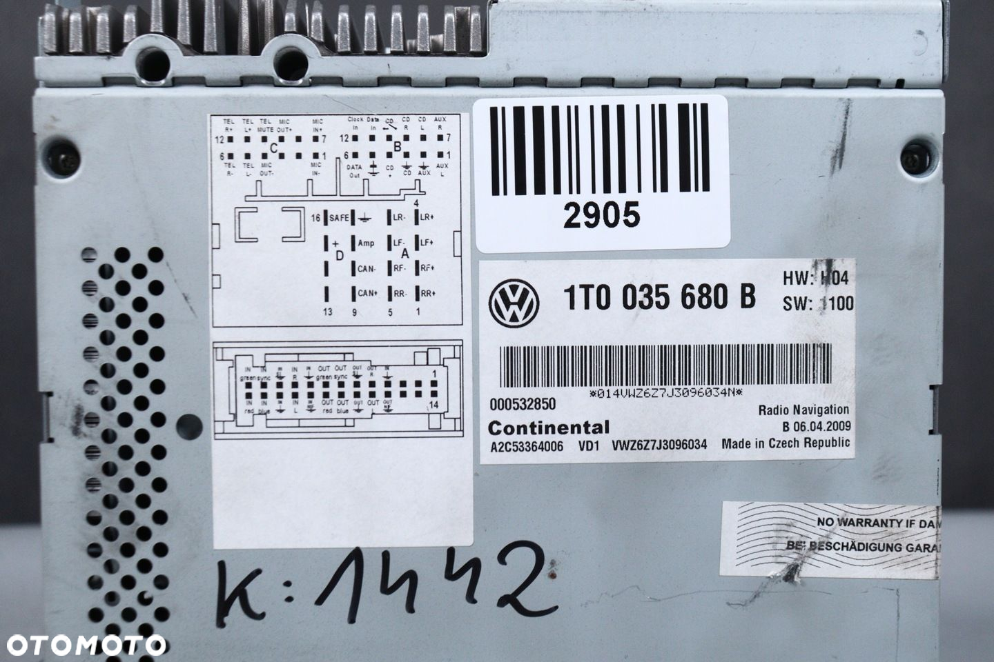 Radio Nawigacja RNS510 VW Jetta Passat Golf Touran Tiguan Polo  KOD - 7