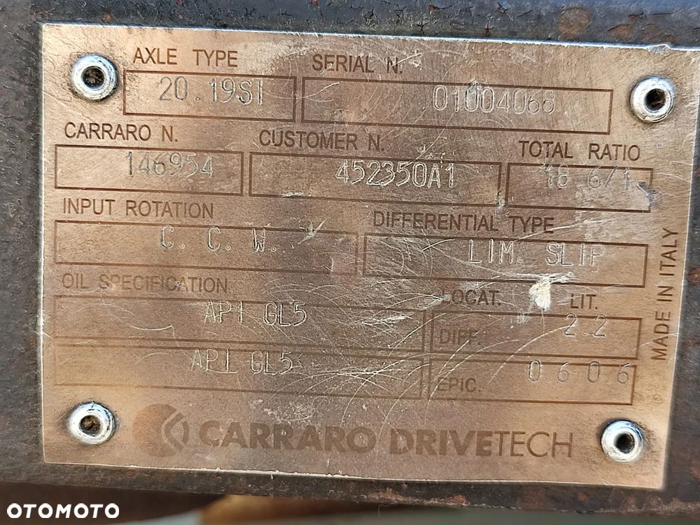 Most napędowy Carraro 146954 20.19SI McCormick MC 130 - 11