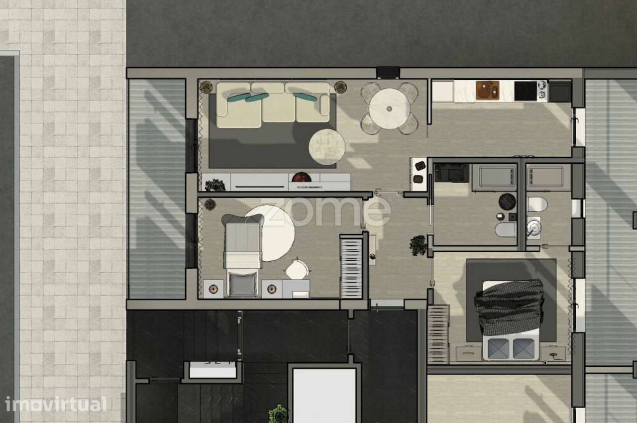 Apartamento T2 | Construção | Rés do Chão | Terraço | Garagem - Grande imagem: 2/19