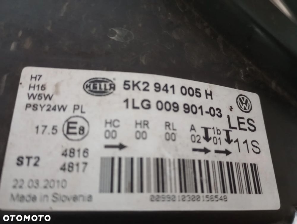 Lampa Przednia Lewy Przód L.P. VW Golf VI 5K2941005H UK - 6