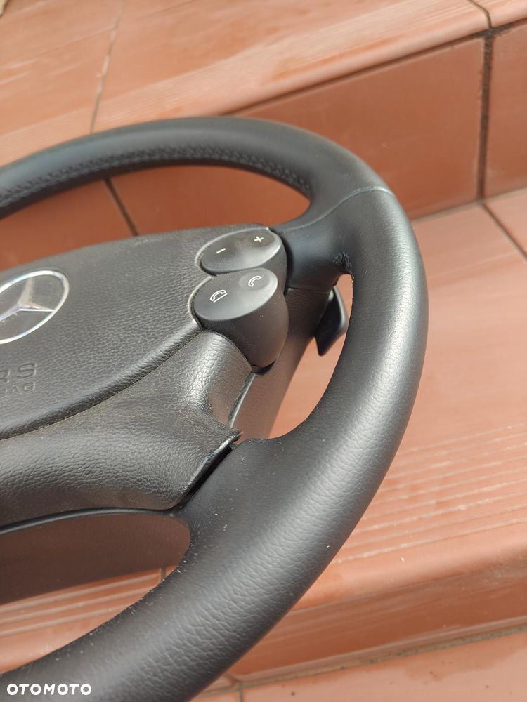 MERCEDES W209 CLK W211 LIFT W219 CLS KIEROWNICA czarna Skórzana Łopatki - 7