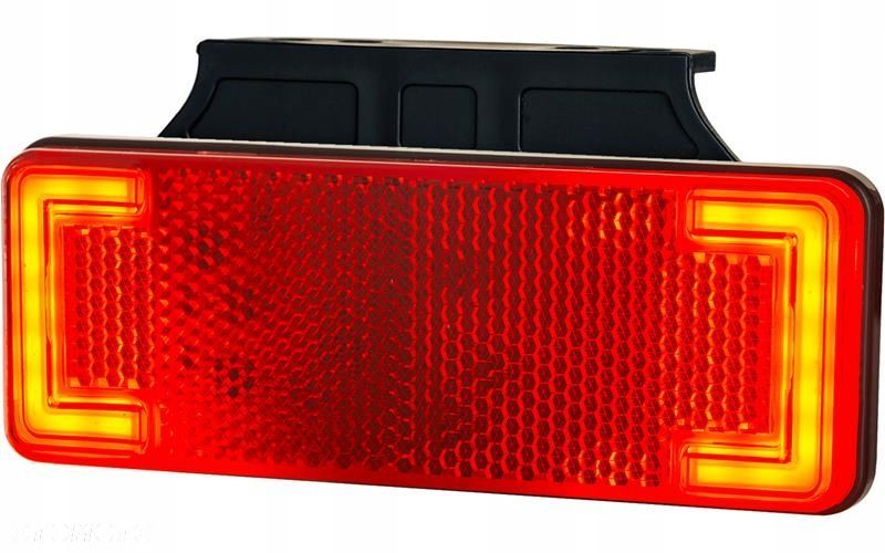 lampa obrysowa led slim z wieszakiem czerwona 12/24v uniwersalna - 1