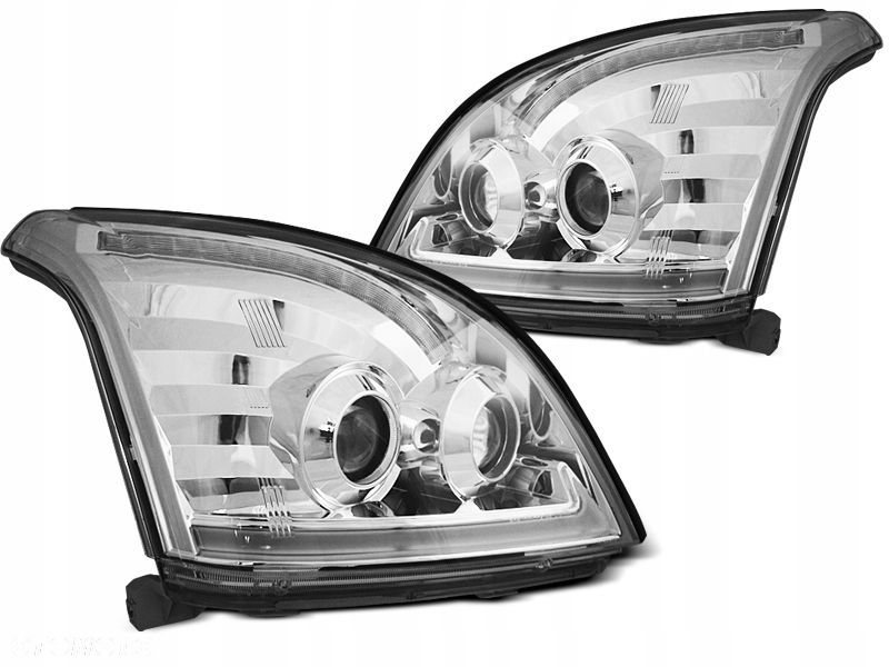 Lampy Reflektory Toyota Land Cruiser 120 2003-09 Tube Led Chrom Dts