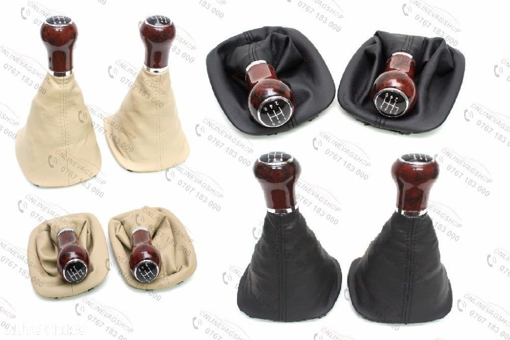 Manson negru/crem nuca schimbator Mahon pt VW Passat 3BG in 5/6 viteze - 1