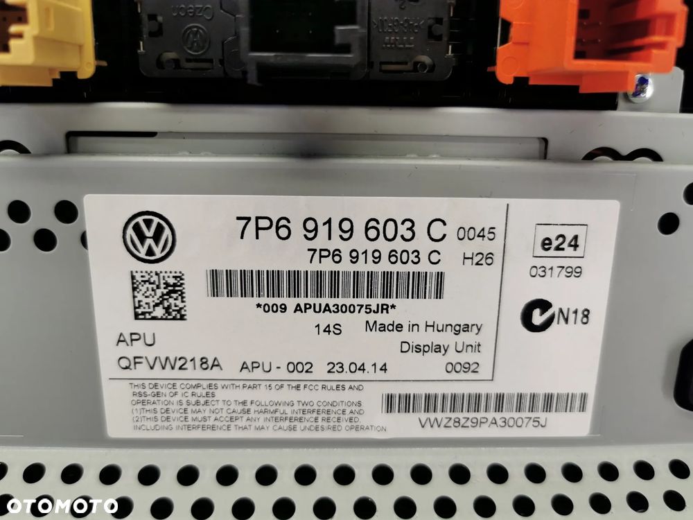 VW TOUAREG 7P 10-18R RADIO NAWIGACJA 7P6919603C 7P6919603 C - 6