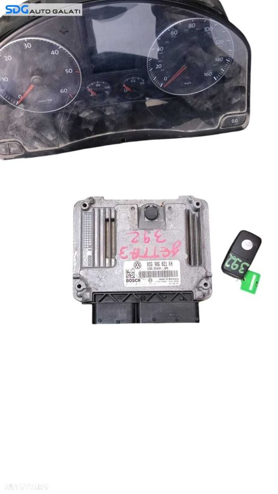Kit Pornire ECU Calculator Motor Bosch Ceas Ceasuri Bord CIP Cheie Cheie Imobilizator Volkswagen Jetta 3 1.9 TDI BXE BKC 2005 - 2010 Cod 03G906021KH 0281013226 [M8394] - 4